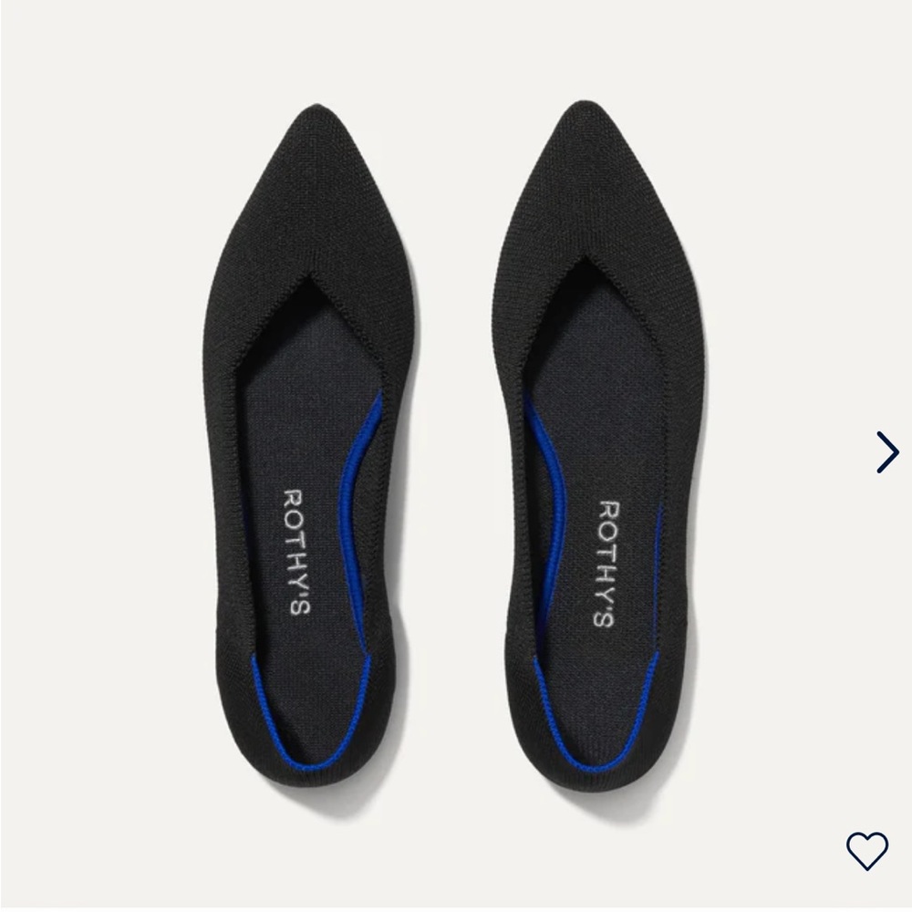 NIB Rothy’s Point (original) Black Flat size 6